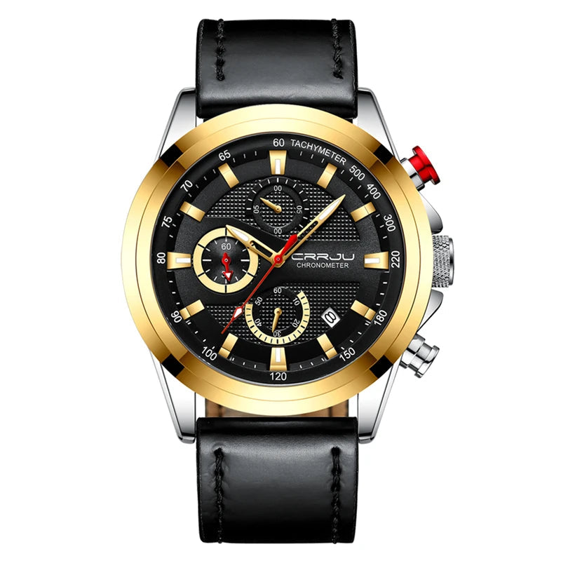 Chrono Sport Men's Leather Watch