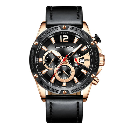 Chrono Sport Men's Leather Watch