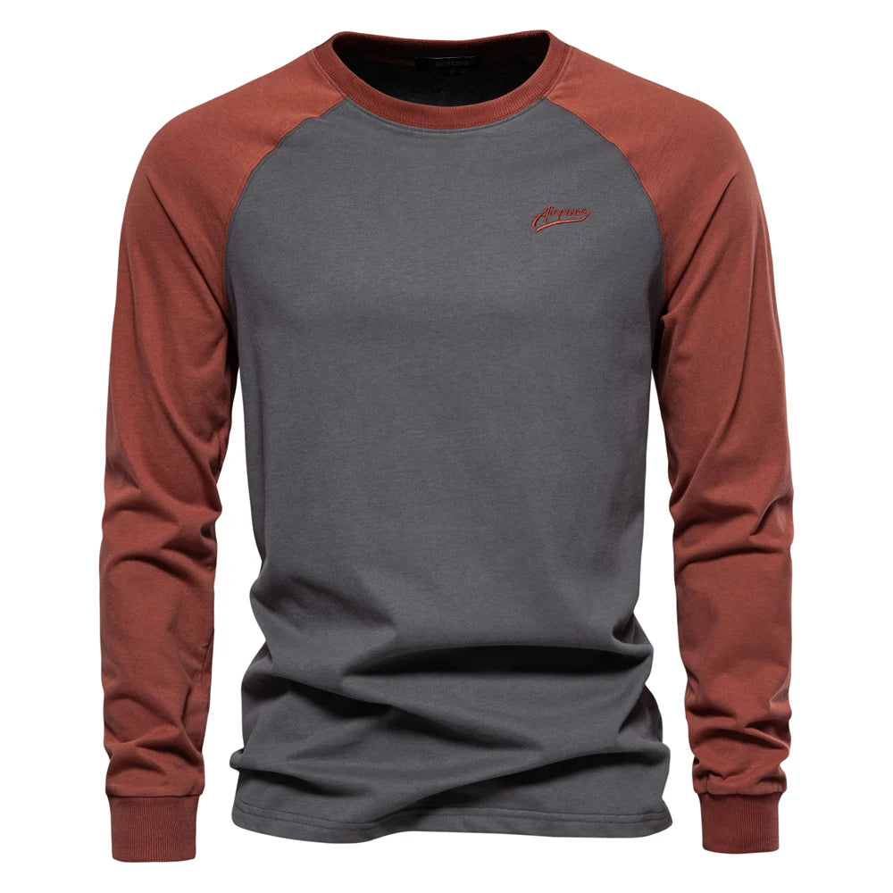 Men's Long Sleeve Cotton Round Neck T-Shirts, Men's Cotton T-Shirts, Long Sleeve Men's T-Shirts, Round Neck Men's Shirts, Casual Men's Cotton Tops, Men's Basic Cotton Tee, Comfortable Men's Long Sleeve Shirt, Classic Round Neck T-Shirt for Men, Breathable Cotton Men's Shirt, Everyday Wear Men's Cotton Tee