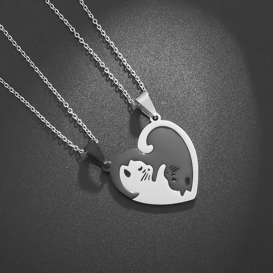 couple necklace, love necklace, cat necklace, cat pendant, hugging couple necklace, couple pendant, couple jewelry, love pendant, pendant necklaces, love pendant necklace, chain necklaces, couple hugging necklace