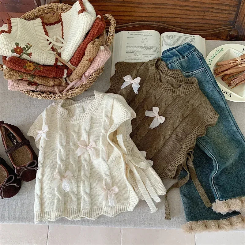 Cozy Knitted Vest Sweater for Girls