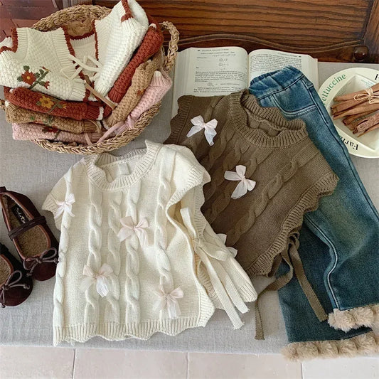 Cozy Knitted Vest Sweater for Girls