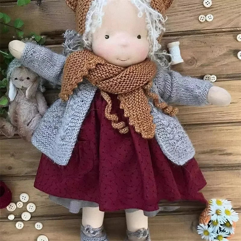 handmade waldorf cotton doll, diy waldorf doll, mini artist makeup doll, children's toy waldorf doll, handmade cotton toy doll, waldorf style mini doll, diy cotton doll for kids, artist handmade waldorf toy, small waldorf makeup doll, cotton waldorf children's toy