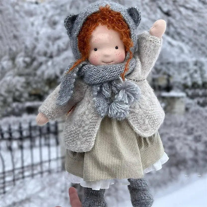 handmade waldorf cotton doll, diy waldorf doll, mini artist makeup doll, children's toy waldorf doll, handmade cotton toy doll, waldorf style mini doll, diy cotton doll for kids, artist handmade waldorf toy, small waldorf makeup doll, cotton waldorf children's toy