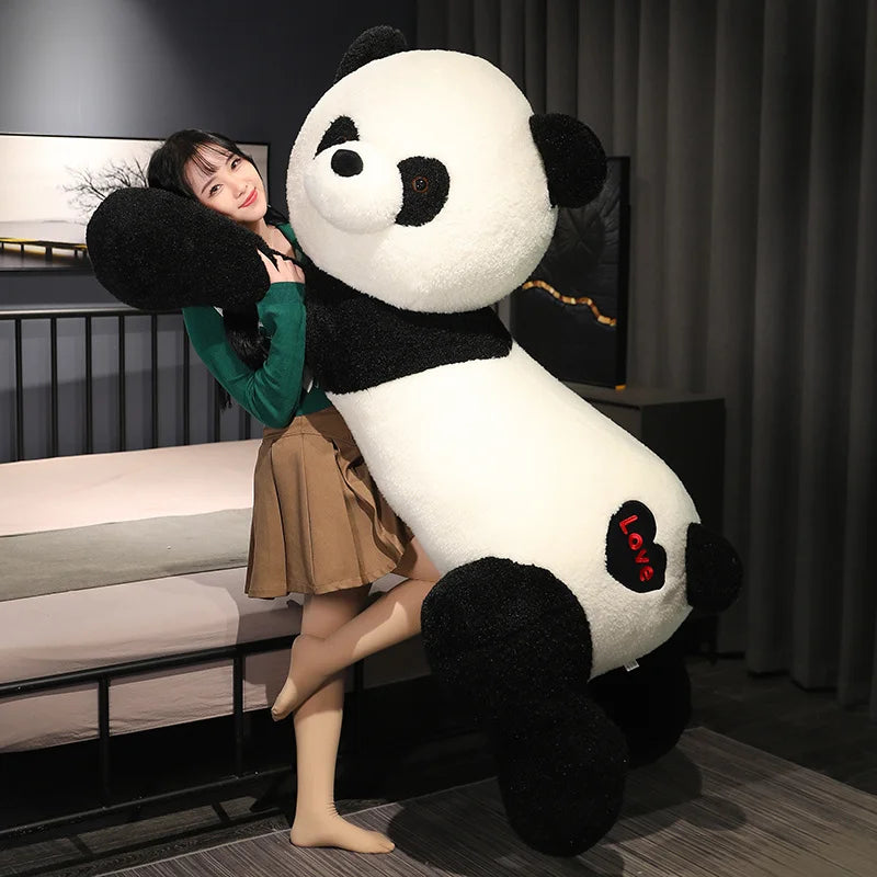 cute panda plush pillow, panda plush pillow 100cm, large panda stuffed pillow, kawaii panda plush toy, giant panda plush cushion, soft panda plush pillow, panda cuddly toy 100cm, cute panda plush cushion, big panda plush pillow, panda hugging pillow