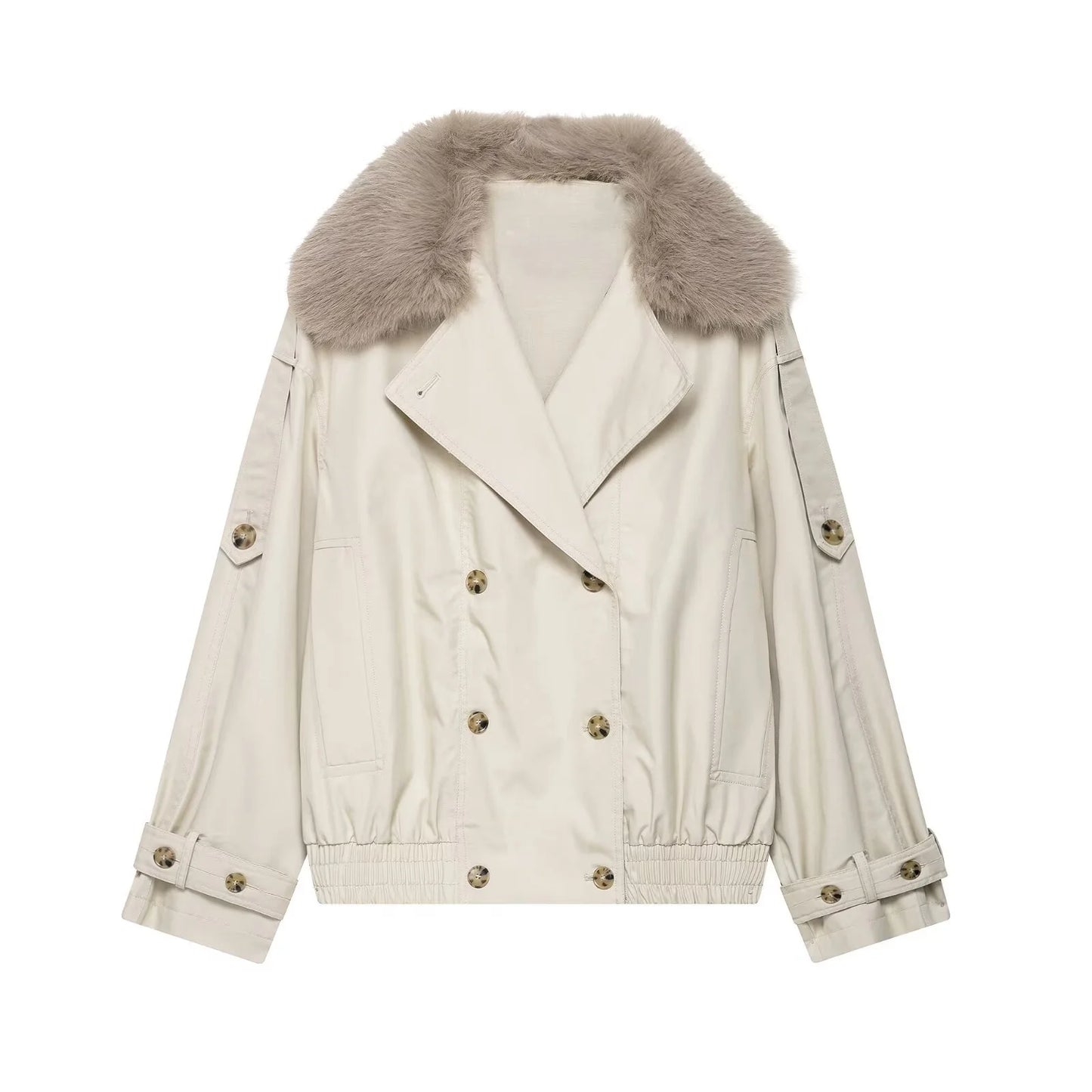 Double-Breasted Chic Women Trench Coat