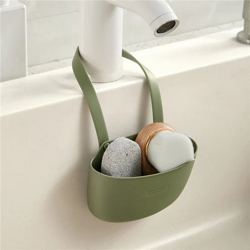 hanging kitchen sink sponge & drain basket, kitchen sink organizer, hanging sponge holder, sink drain basket, kitchen sink storage, sponge and scrubber holder, hanging sink basket, kitchen sink caddy, sink organizer basket, sponge rack for kitchen sink