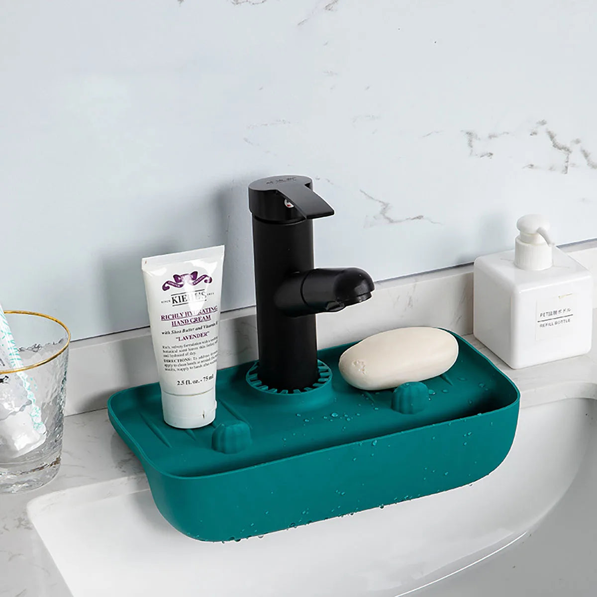 foldable silicone faucet mat sink sponge rack, silicone faucet mat, foldable sink sponge holder, kitchen faucet mat rack, sink sponge organizer, silicone foldable sink mat, faucet drip catcher mat, kitchen sink sponge rack, foldable faucet splash guard, silicone faucet sponge holder