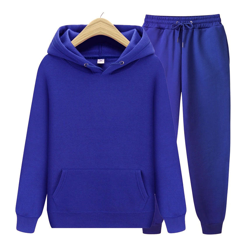 Solid Color Men's Hoodie & Pants Set