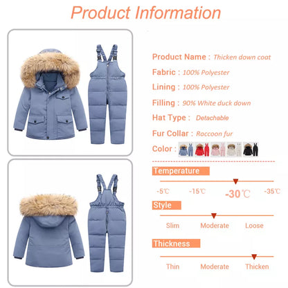 Real Fur Hooded Baby Winter Set