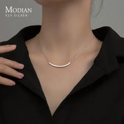 Silver Simple Geometric Female Necklaces