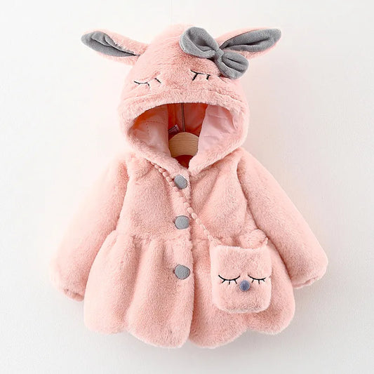 Vêtements pour bébé fille, oreilles de lapin mignonnes en peluche