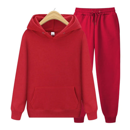 Solid Color Men's Hoodie & Pants Set