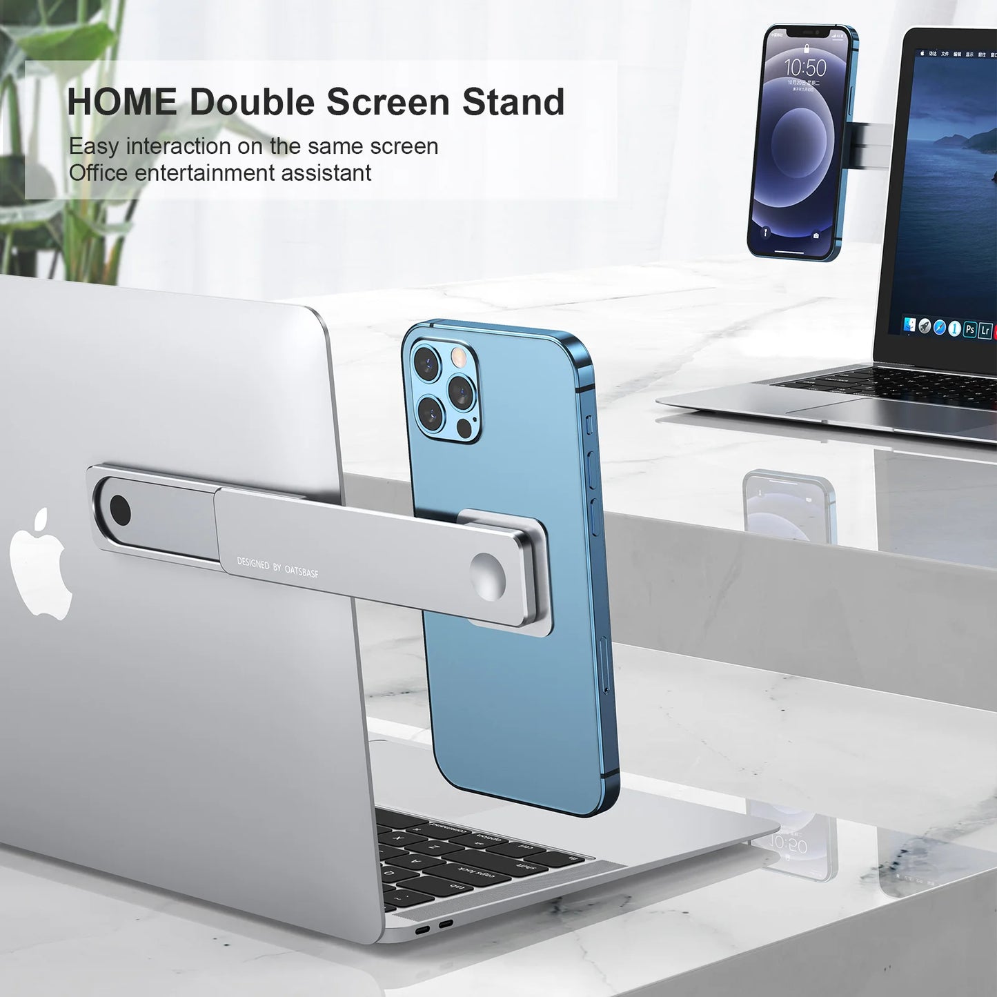 Magnetic Laptop Side Mount & Phone Stand