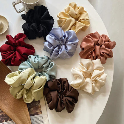 Handmade Multicolor Silk Scrunchie - Elastic Hair Tie