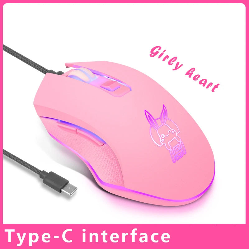 Colorful Glowing USB-C Gaming Mouse