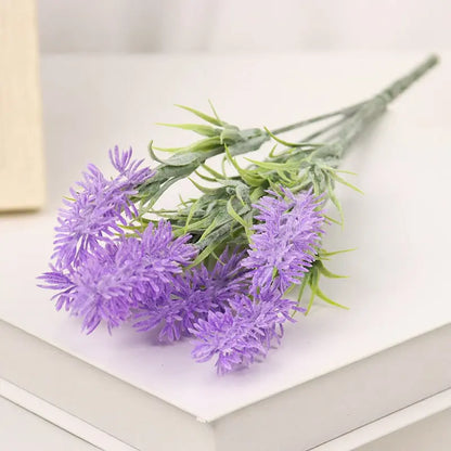 Lot de lavande en plastique floqué – Fleurs artificielles pour décoration d'intérieur