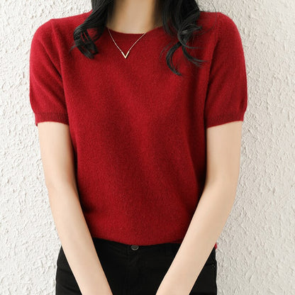 Pure Wool Short-Sleeve Pullover Vest