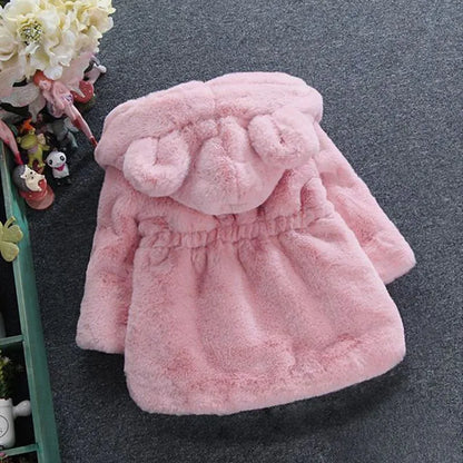 Faux Fur Baby Girl's Coat 1-7Y