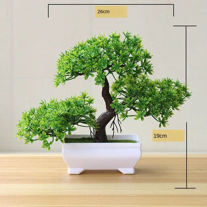 Künstlicher grüner Bonsai-Baum – Heim- und Bürodekoration