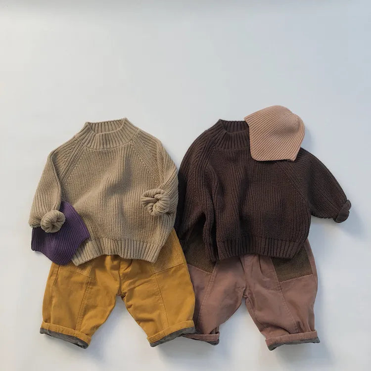 Children Knitted Half Turtleneck Sweater
