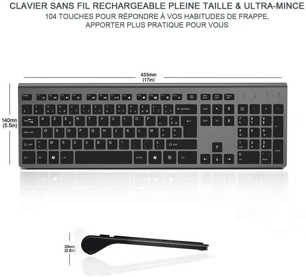 Wiederaufladbare kabellose Tastatur