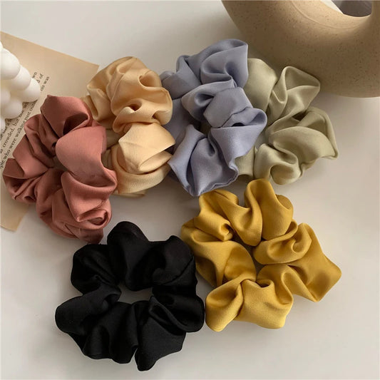 Handmade Multicolor Silk Scrunchie - Elastic Hair Tie