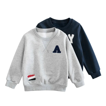 Kids Letter Print Casual Sweatshirt - Fluffy