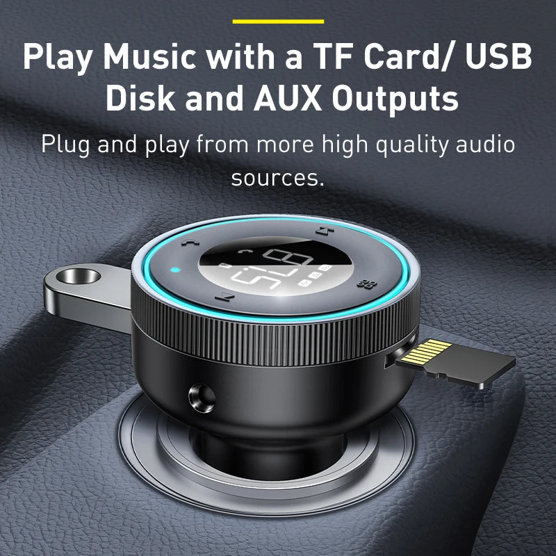Adaptateur de voiture émetteur FM Bluetooth 5.0 - Chargeur double USB 3,4 A