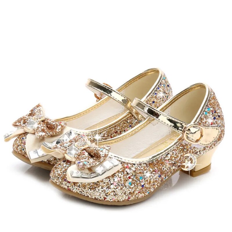 Princess Flower Leather Shoes for Girls