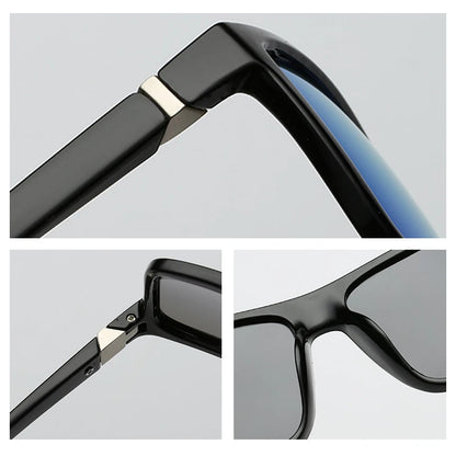 Black Square Polarized Sunglasses UV400 Mirror Blue Anti-Glare Driving Shades Unisex