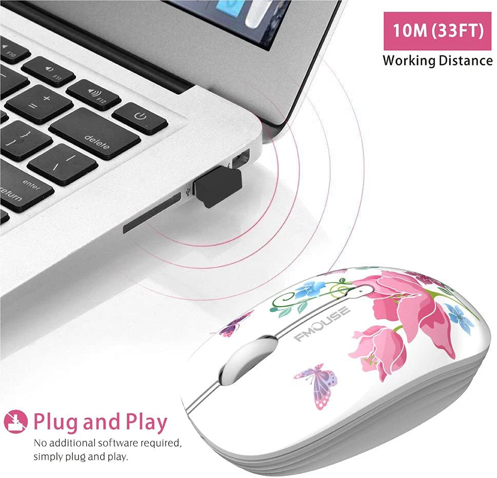 Cute Pink 2.4G Wireless Mouse