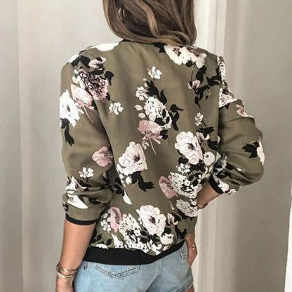 Women's Floral Print Bomber Jacket