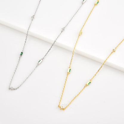 Gold Green Zircon Choker Necklace