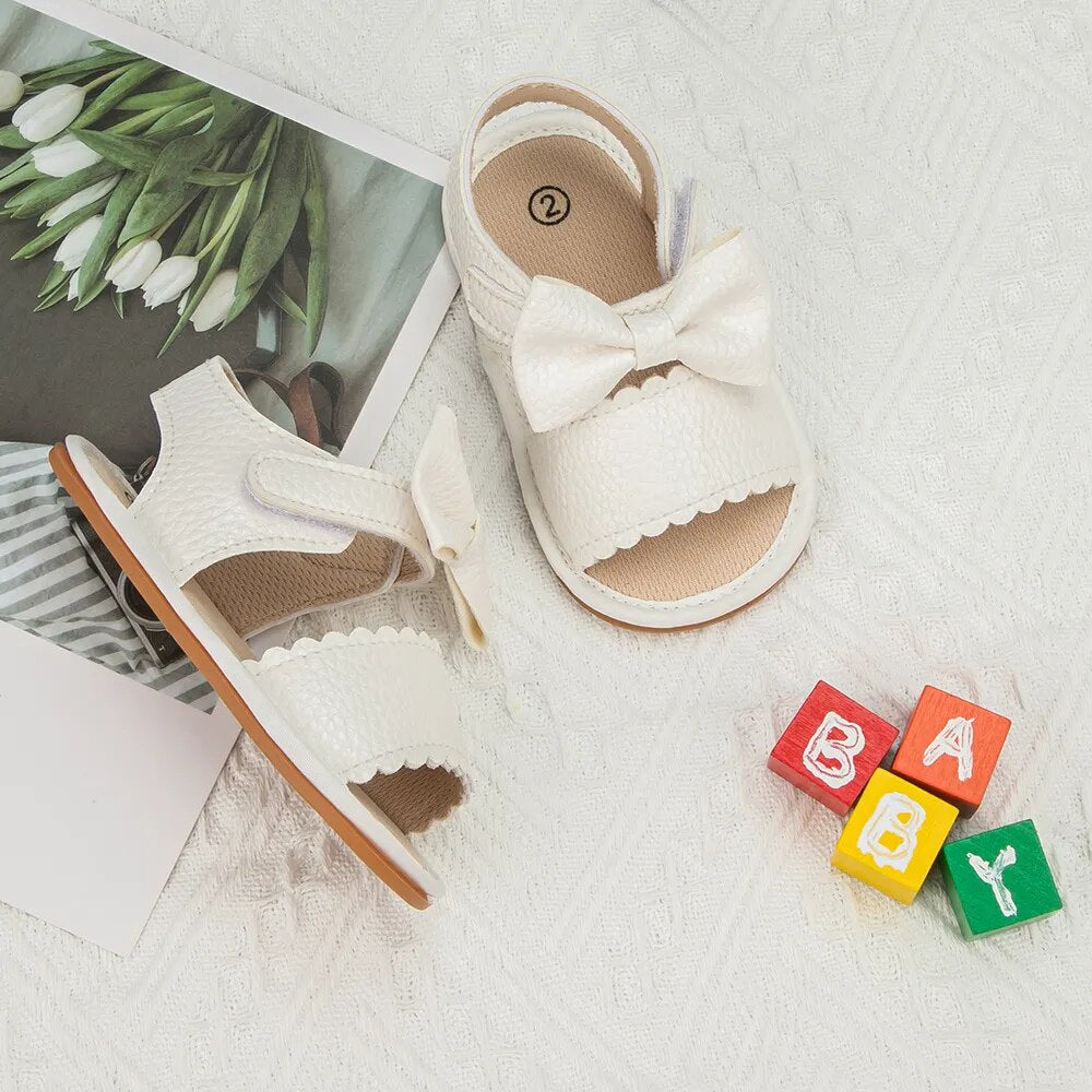 Sandales d'été pour bébé fille avec nœud papillon