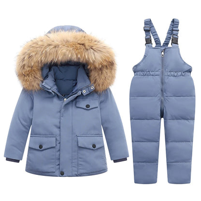 Real Fur Hooded Baby Winter Set