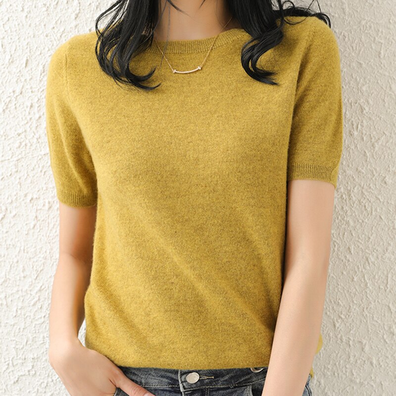 Pure Wool Short-Sleeve Pullover Vest