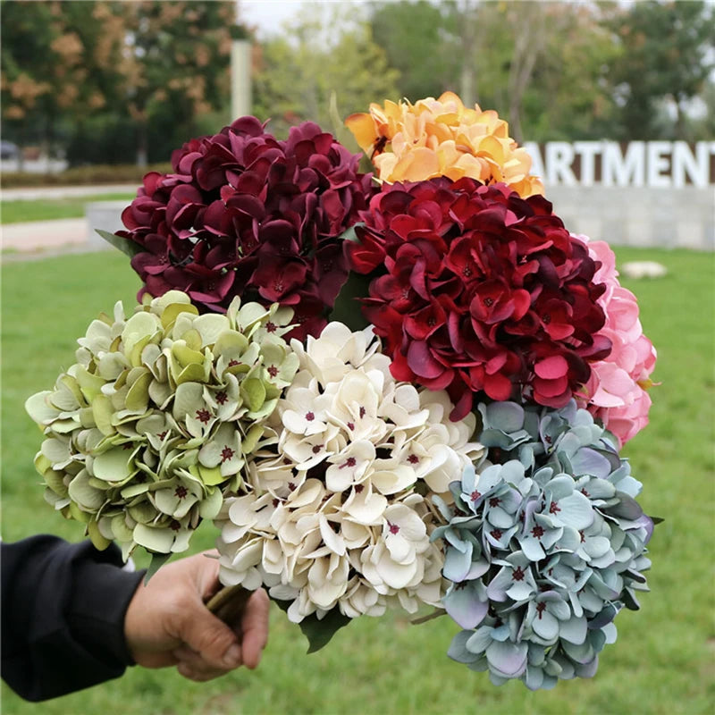 Bouquet d'hortensias en soie - Fleurs artificielles