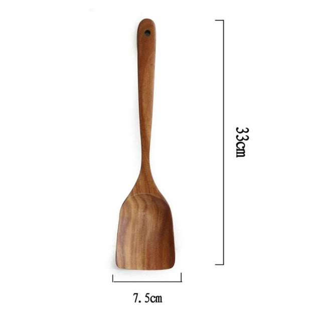 7-Pcs Teak Wood Tableware Set