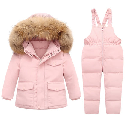 Real Fur Hooded Baby Winter Set