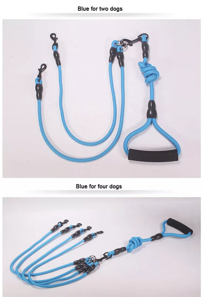 Adjustable Dual Dog Leash - Walk 2, 3, or 4 Dogs