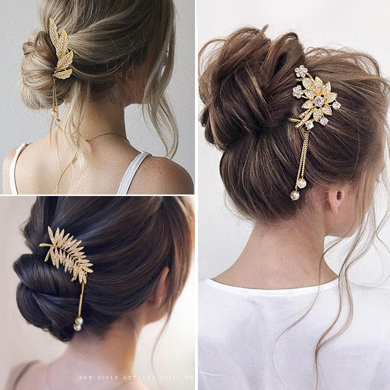 Elegant Gold U-Shaped Hairpin Set