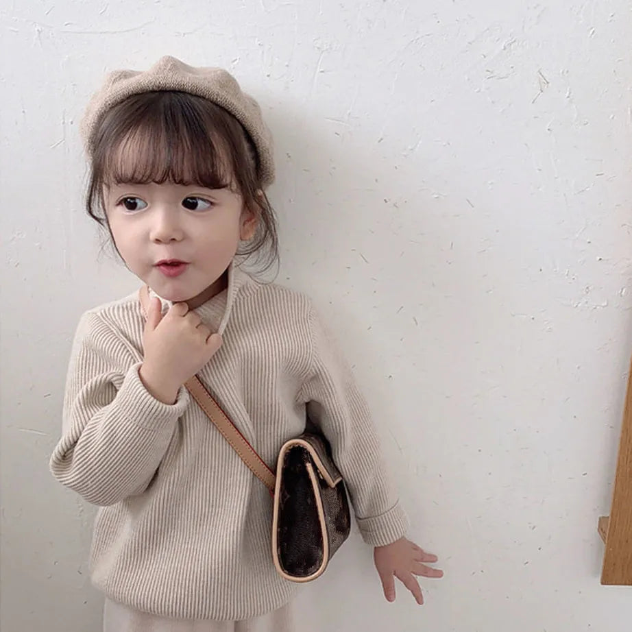 Ensemble pull d'hiver à col roulé pour enfant