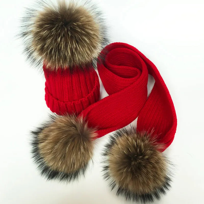 Winter Fur Pom Scarf