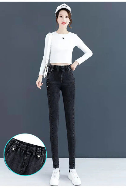 High-Waist Vintage Skinny Jeans Set