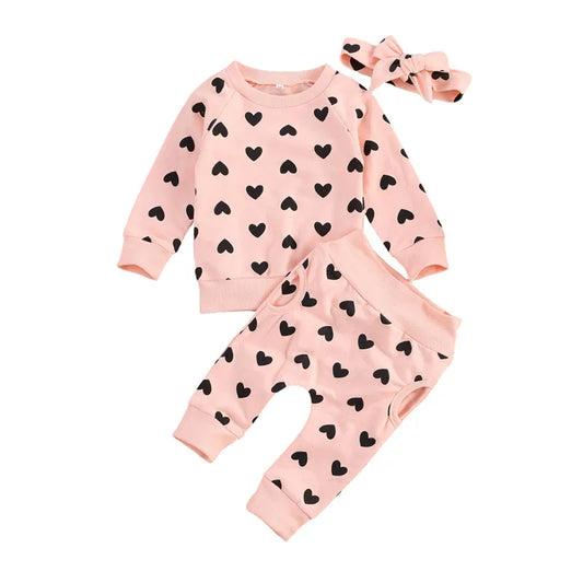 Adorable tenue à capuche 3 pièces pour bébé fille