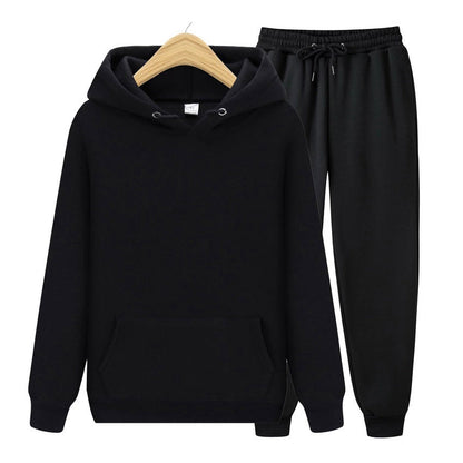 Solid Color Men's Hoodie & Pants Set