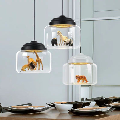 Ensemble de lampes suspendues contemporaines en verre