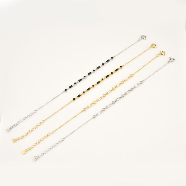Gold Zircon Charm Chain Bracelet - JANET 2021