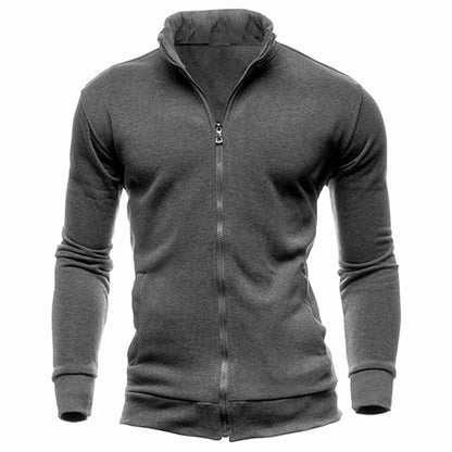 Men's Stand Collar Zip Sweatshirts - No Hood Pullover